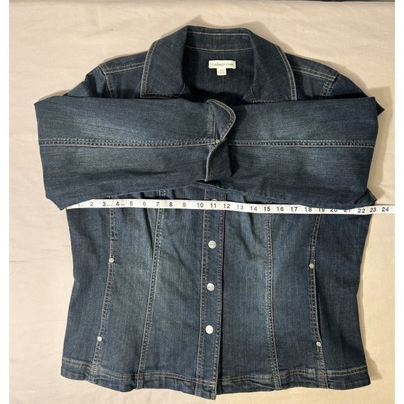 Women's Coldwater Creek‎ Denim Blue Collared Jean Jacket 3/4 Sleeves 18W - Picture 6 of 12
